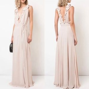 Reformation Peppermint Maxi Dress Gown in Champagne Size Medium